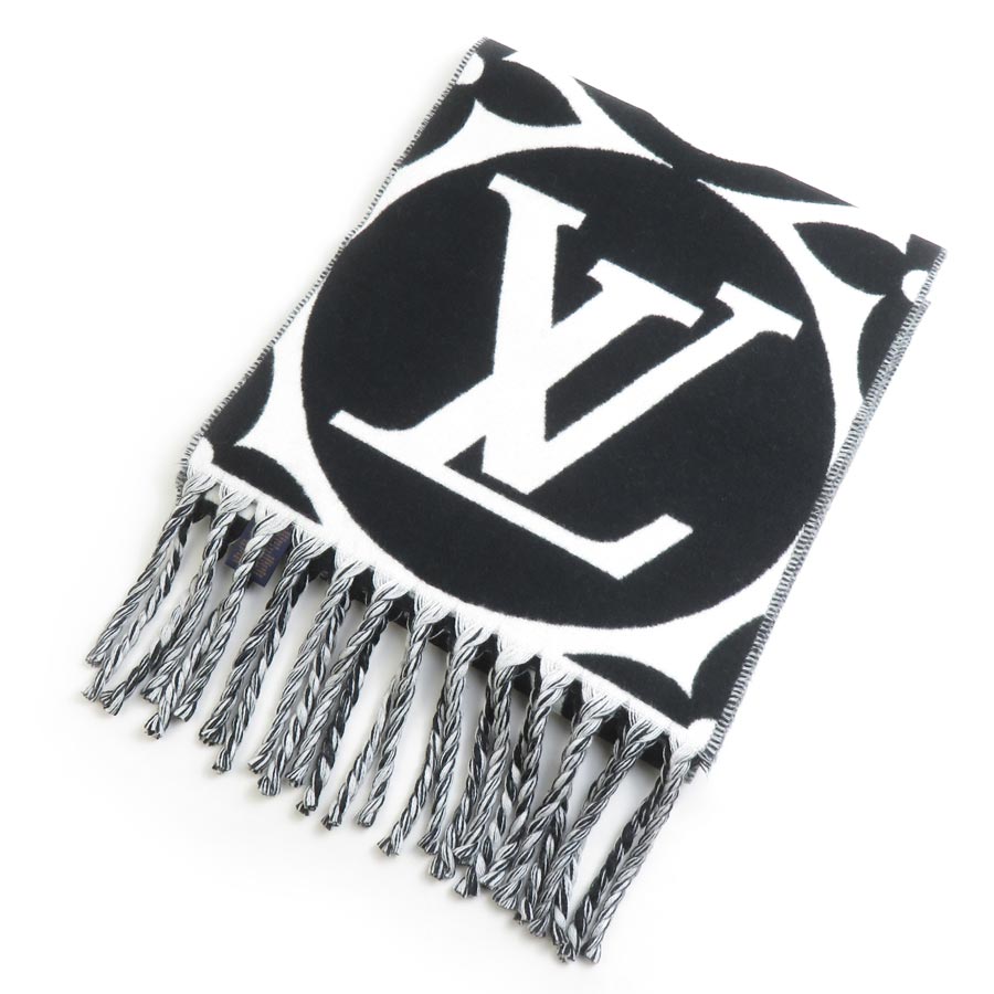 ルイ ヴィトン LOUIS VUITTON マフラー フライト モード マフラー LV メダリオン ウール ノワール レディース M79212 送料無料【中古】 r11075a