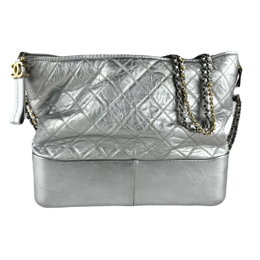 シャネル CHANEL ショルダーバッグ ガブリエル ドゥ シャネル レザー シルバー レディース 送料無料【中古】 z8885
