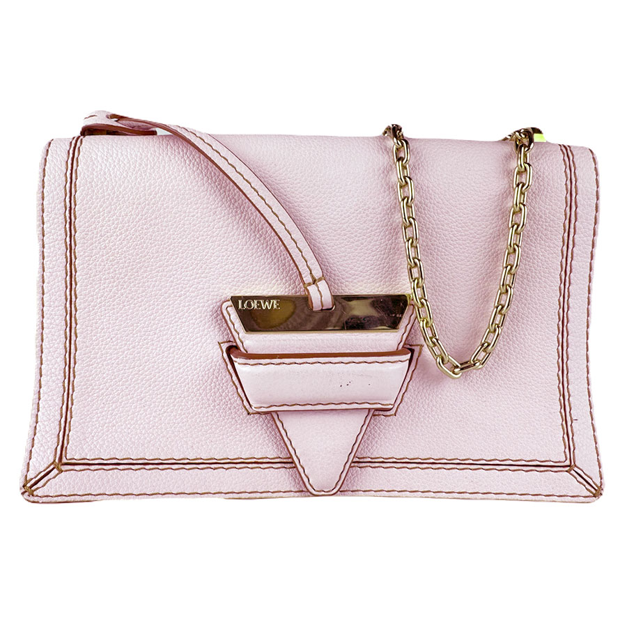 ロエベ LOEWE ショルダーバッグ 2way バッグ バルセロナ ソフトバッグ レザー ライトピンク ゴールド レディース 送料無料【中古】 z8895