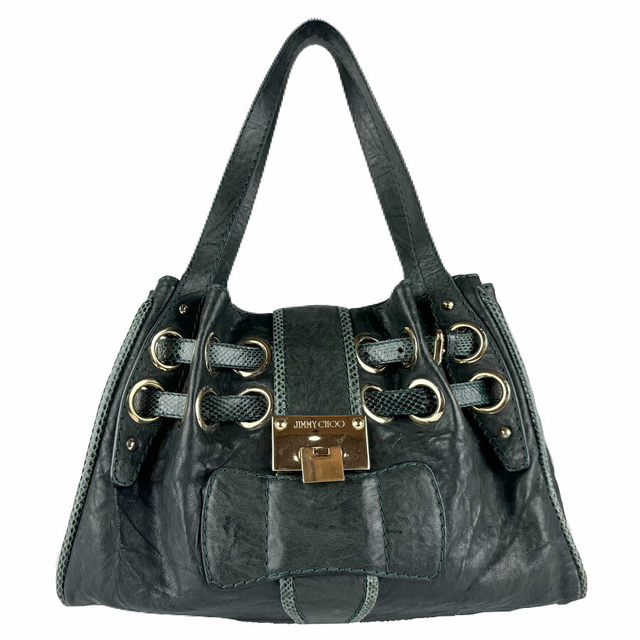 樂天商城 - ジミーチュウ JIMMY CHOO ショルダーバッグ レザー ダークグリーン レディース 送料無料【中古】 z8915