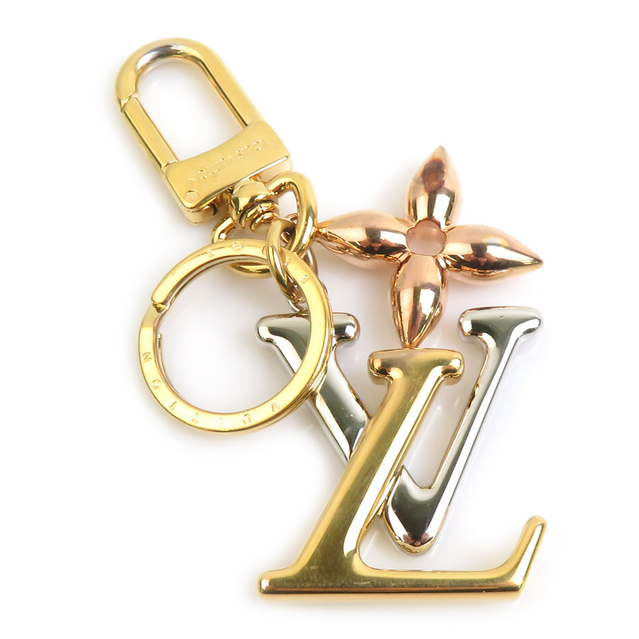 樂天商城 - ルイ ヴィトン LOUIS VUITTON チャーム キーリング ポルト クレ LV ニューウェーブ メタル ゴールド/シルバー/ピンクゴールド ユニセックス M68449 送料無料【中古】 56656k