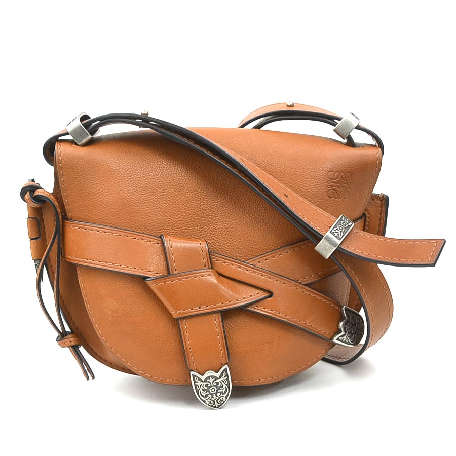樂天商城 - ロエベ LOEWE ショルダーバッグ ゲートバッグ ウエスタン スモール レザー ブラウン レディース 送料無料【中古】 90246i