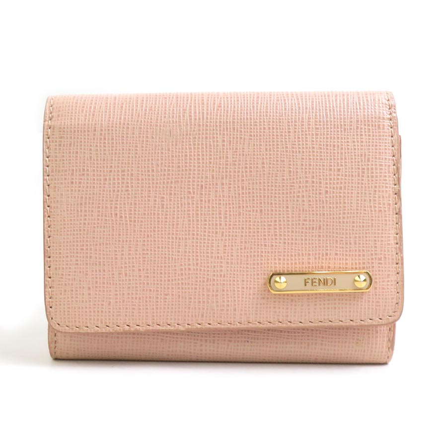 樂天商城 - フェンディ FENDI カードケース レザー ライトピンクベージュ ゴールド レディース 8M0217-109 送料無料【中古】 e61642a