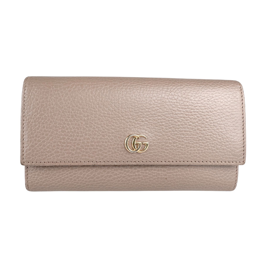 樂天商城 - グッチ GUCCI 長財布 GGマーモント レザー ベージュ ユニセックス 456116 送料無料【中古】 z9106