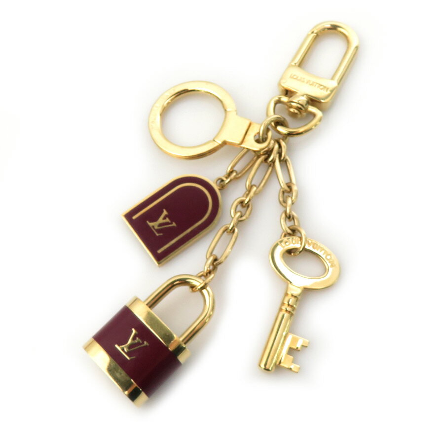 樂天商城 - エルメス HERMES チャーム キーリング ポルトクレ LV ファセット メタル/エナメル ゴールド/ボルドー レディース M60073 送料無料【中古】 e61678a