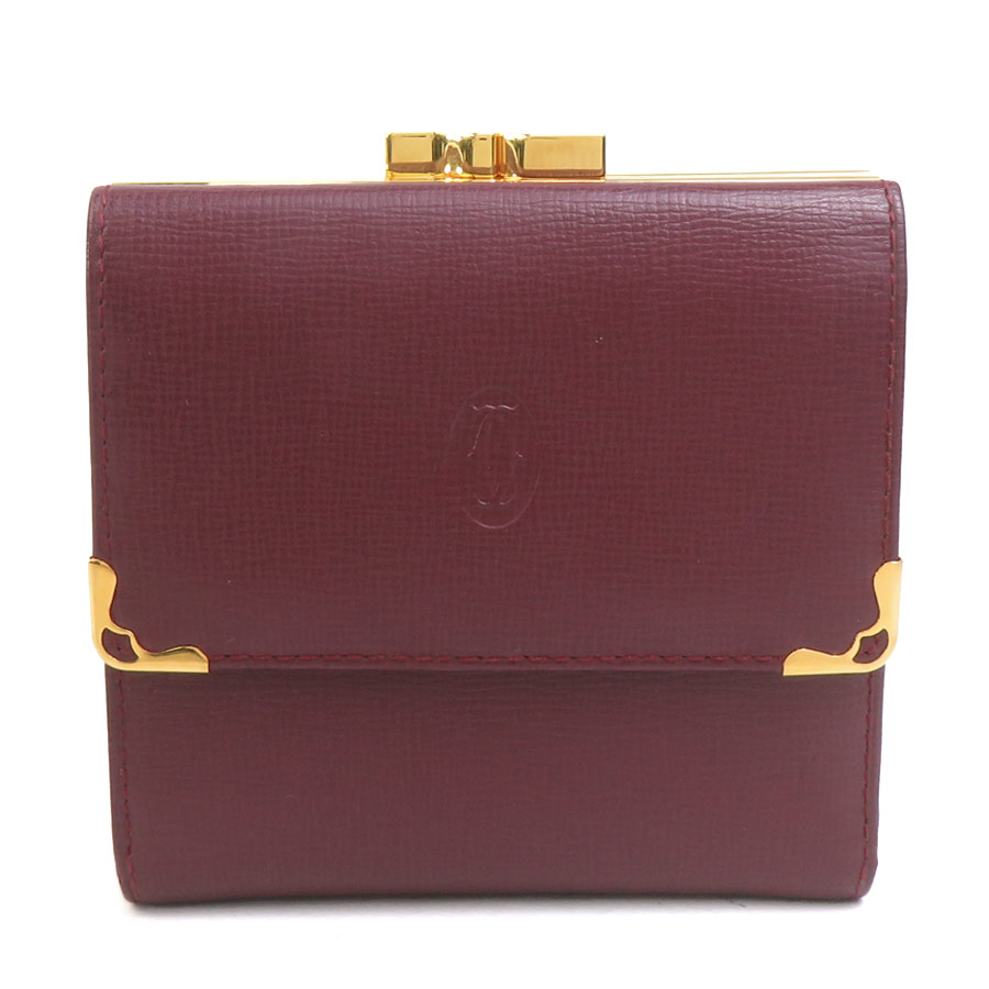 樂天商城 - カルティエ CARTIER 二つ折り財布 マストライン レザー ボルドー ユニセックス 送料無料【中古】 h32091a