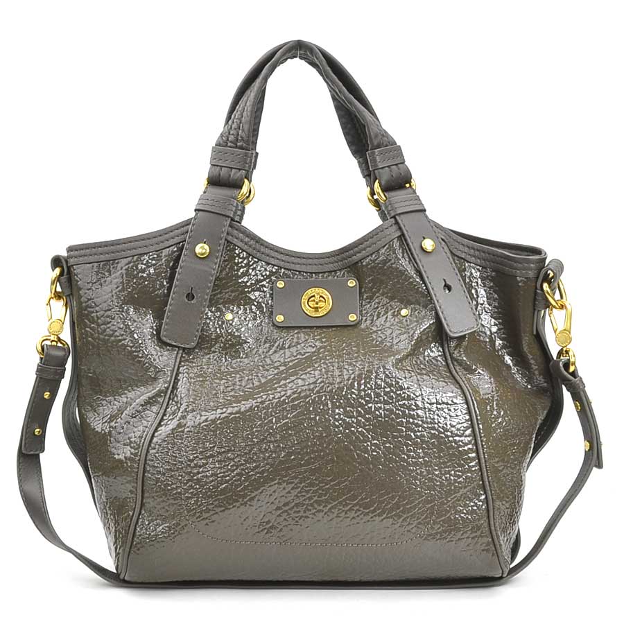 樂天商城 - マークバイマークジェイコブス MARC BY MARC JACOBS ハンドバッグ ショルダーバッグ パテントレザー/レザー カーキブラウン レディース 送料無料【中古】 r11110a