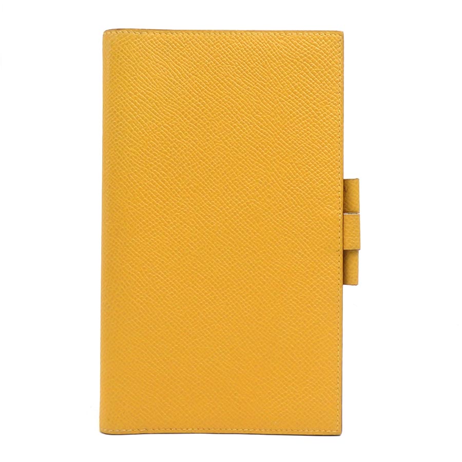 HERMES - エルメス HERMES 手帳カバー レザー イエロー ユニセックス 送料無料【中古】 e61724a