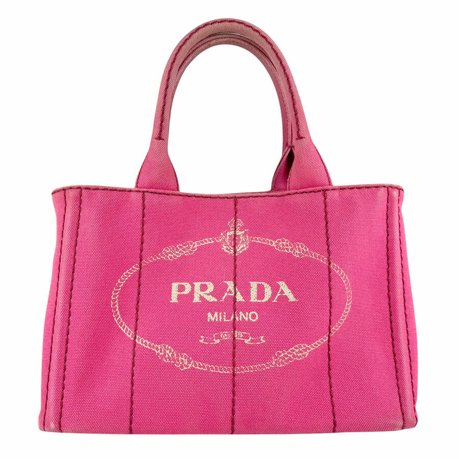 樂天商城 - プラダ PRADA ハンドバッグ ショルダーバッグ カナパ キャンバス ピンク ゴールド レディース 送料無料【中古】 z9217