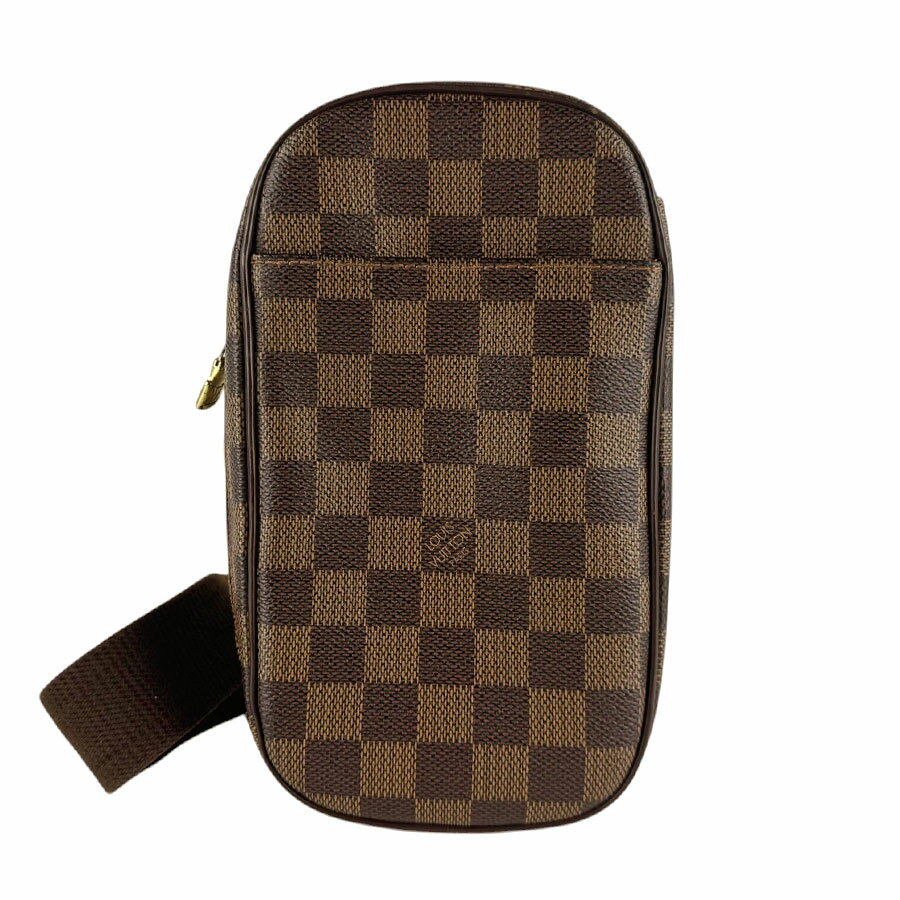 Rakuten - ルイ ヴィトン LOUIS VUITTON ボディバッグ ダミエ ポシェット ガンジュ ダミエキャンバス ブラウン ゴールド メンズ M48048 送料無料【中古】 z9239