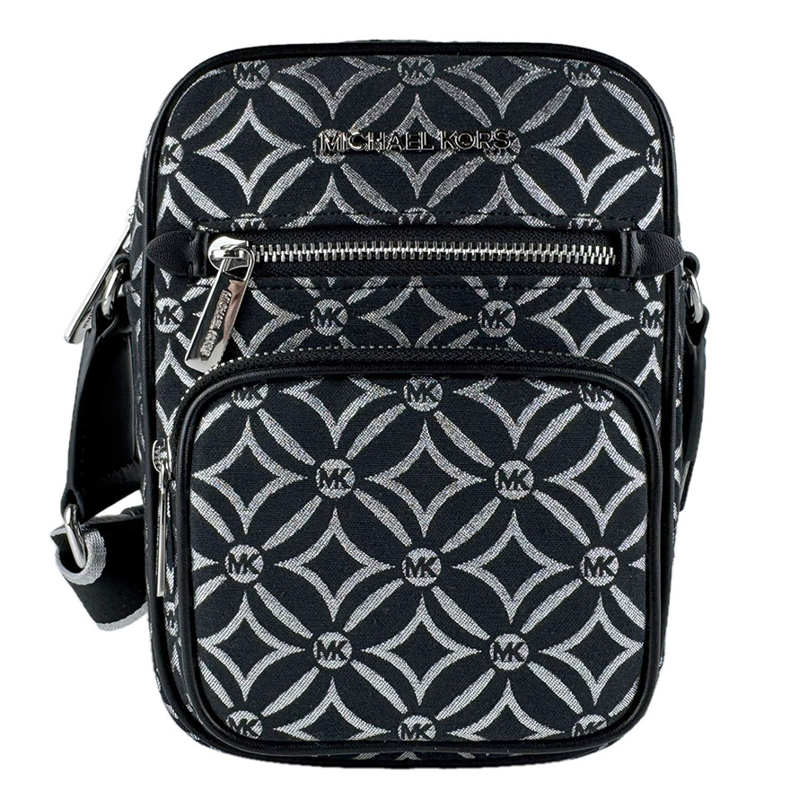 樂天商城 - マイケルコース Michael Kors ショルダーバッグ ナイロンキャンバス ブラック/シルバー レディース 送料無料【中古】 z9259