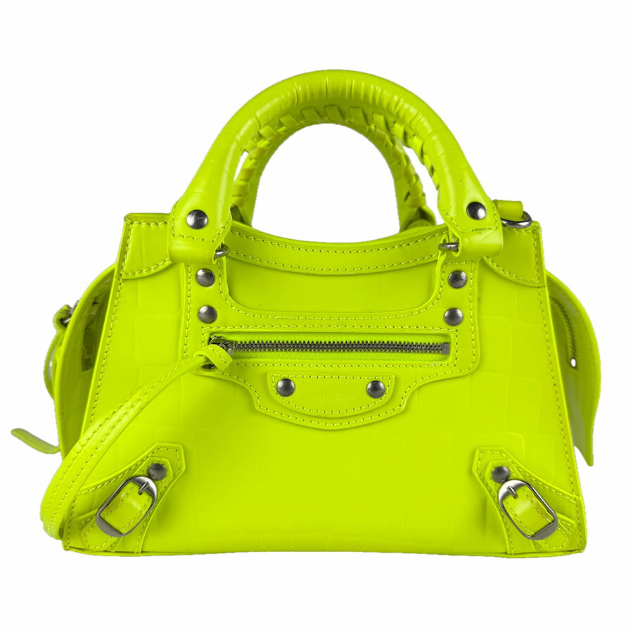 樂天商城 - バレンシアガ BALENCIAGA ハンドバッグ ショルダーバッグ ネオ クラシック シティ ミニ 型押しレザー ネオンイエロー レディース 638524 送料無料【中古】 z9260
