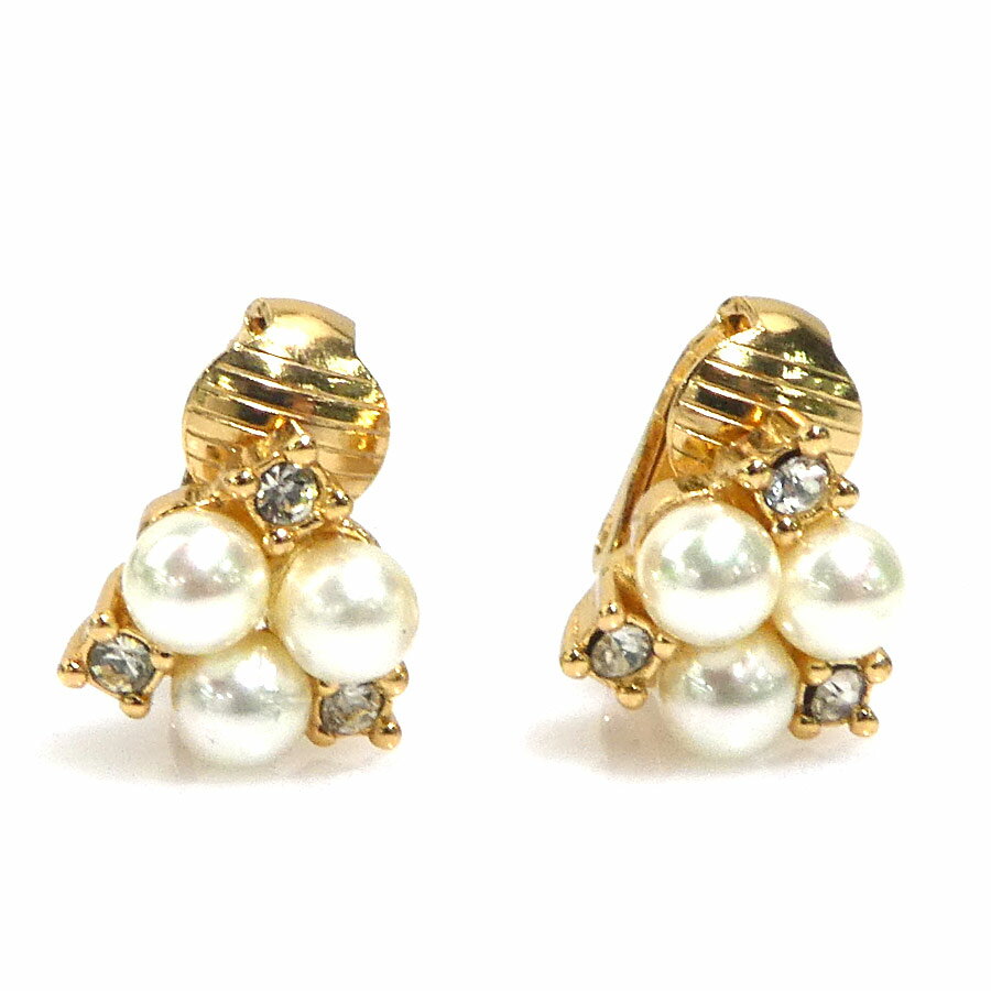 クリスチャンディオール Christian Dior イヤリング メタル ゴールド/ホワイト レディース 送料無料【中古】 56687a
