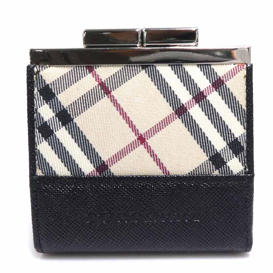 バーバリー BURBERRY コインケース レザー/ナイロンキャンバス ブラック/ベージュ ユニセックス 送料無料【中古】 56689a