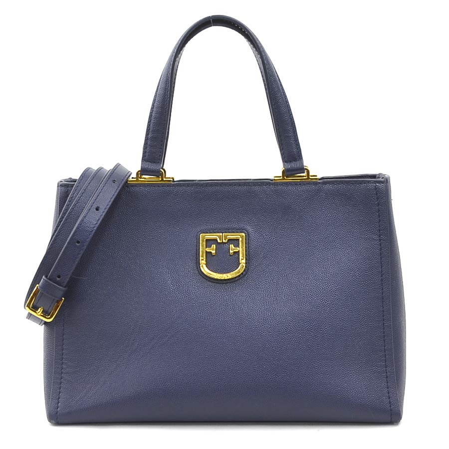 樂天商城 - フルラ Furla ハンドバッグ ショルダーバッグ レザー ネイビー レディース 送料無料【中古】 h32127k