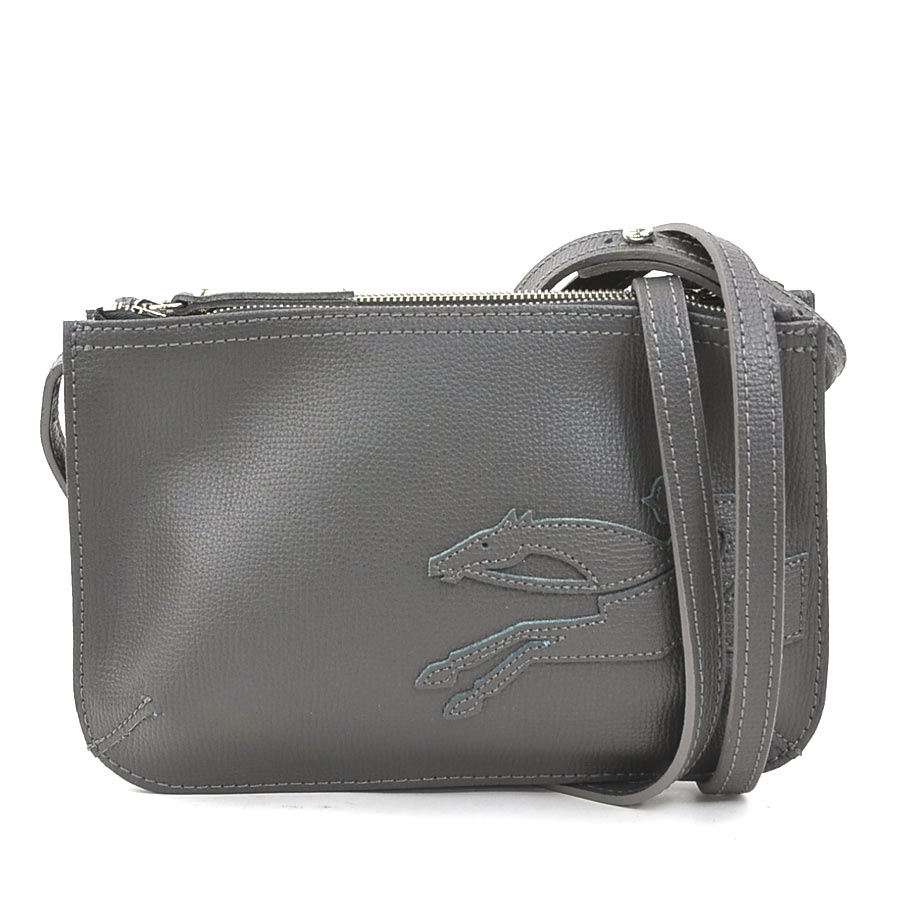 樂天商城 - ロンシャン Longchamp ショルダーバッグ レザー グレー レディース 送料無料【中古】 h32142k