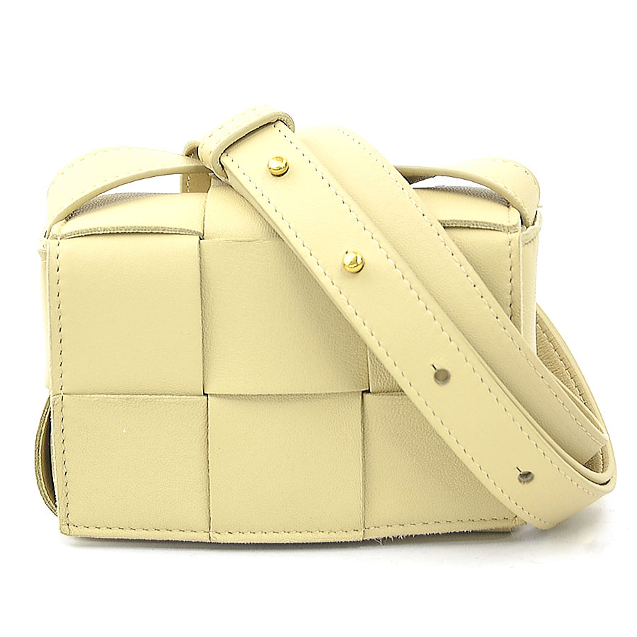 ボッテガヴェネタ BOTTEGAVENETA ショルダーバッグ キャンディ カセット レザー ベージュ レディース 送料無料【中古】 h32162k