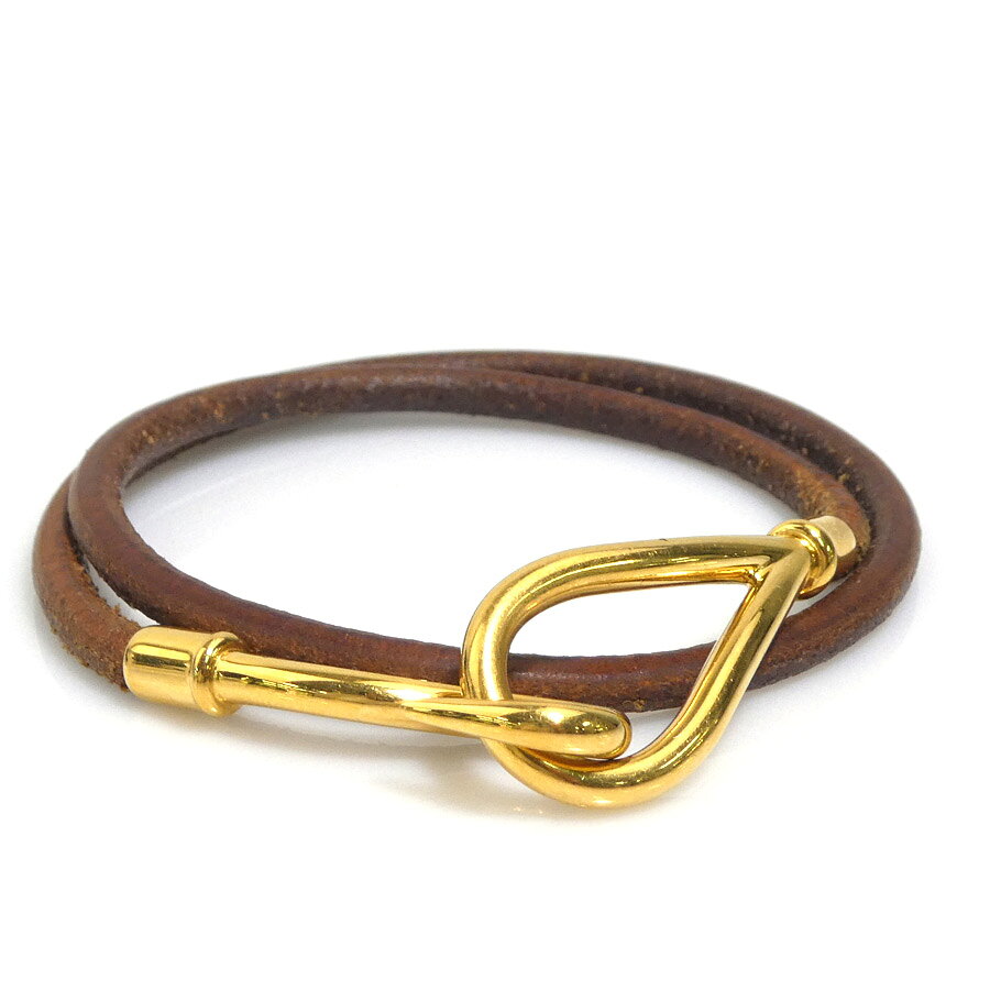 樂天商城 - エルメス HERMES ブレスレット ジャンボ レザー/メタル ブラウン/ゴールド ユニセックス 送料無料【中古】 h32166j