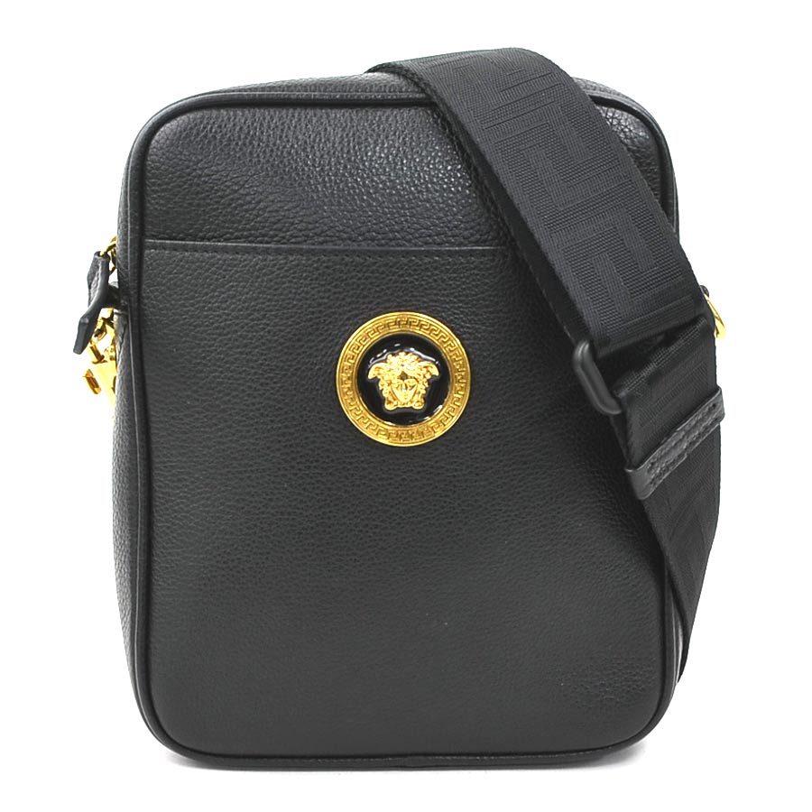 樂天商城 - ヴェルサーチ VERSACE 斜め掛けショルダーバッグ メデューサ レザー ブラック ゴールド レディース 送料無料【中古】 e61804a