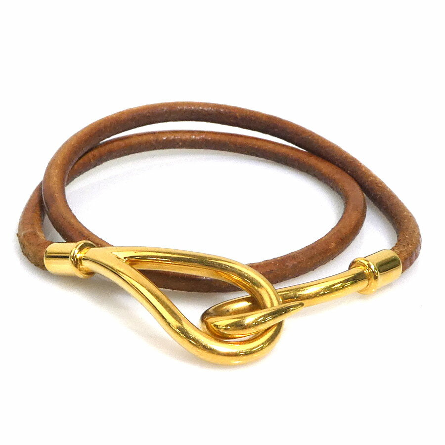 樂天商城 - エルメス HERMES ブレスレット チョーカー ネックレス ジャンボ レザー/メタル ブラウン/ゴールド レディース 送料無料【中古】 e61814a