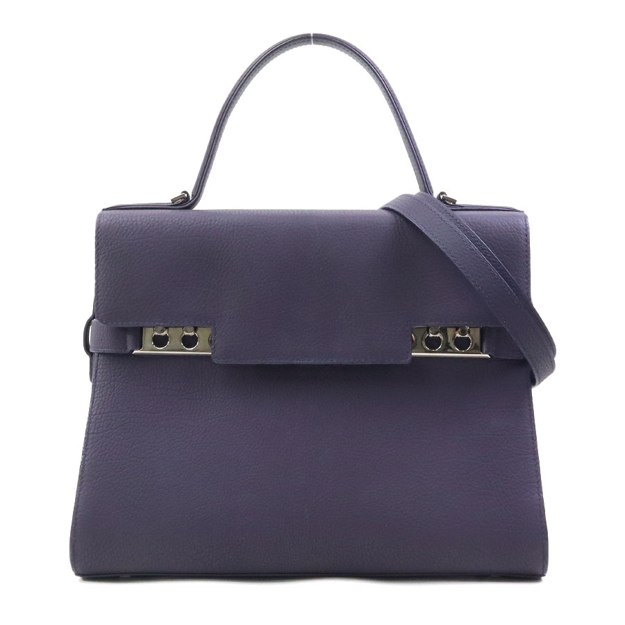 樂天商城 - デルヴォー DELVAUX ハンドバッグ ショルダーバッグ タンペートGM レザー ネイビー レディース 送料無料【中古】 90251a
