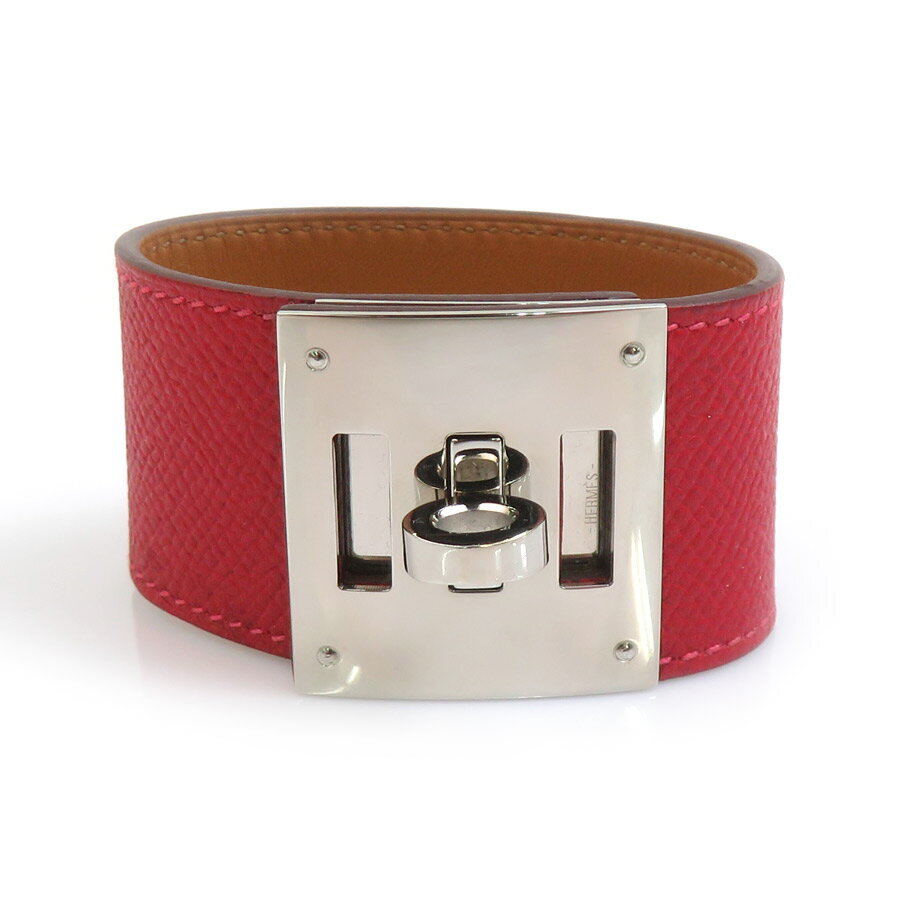 樂天商城 - エルメス HERMES ブレスレット ケリードッグ レザー/メタル レッド/シルバー レディース 送料無料【中古】 e61836