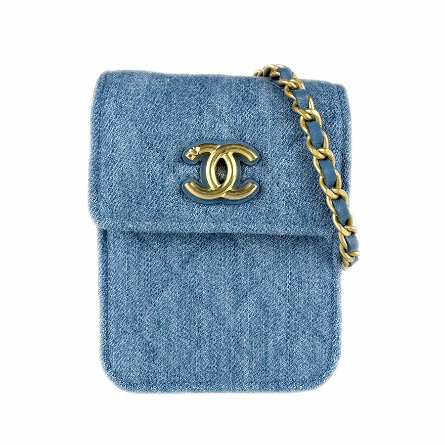 樂天商城 - シャネル CHANEL ショルダーバッグ コットン ブルー ゴールド レディース 送料無料【中古】 z9470