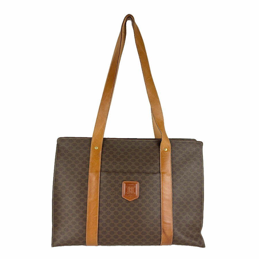セリーヌ CELINE ショルダーバッグ トートバッグ マカダム PVC/レザー ブラウン レディース 送料無料【中古】 z9474