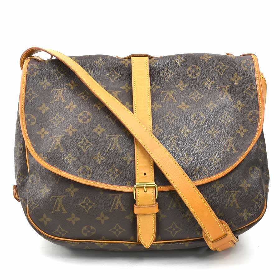 樂天商城 - ルイ ヴィトン LOUIS VUITTON ショルダーバッグ モノグラム ソミュール35 モノグラムキャンバス ブラウン ゴールド ユニセックス M42254 送料無料【中古】 e61841a