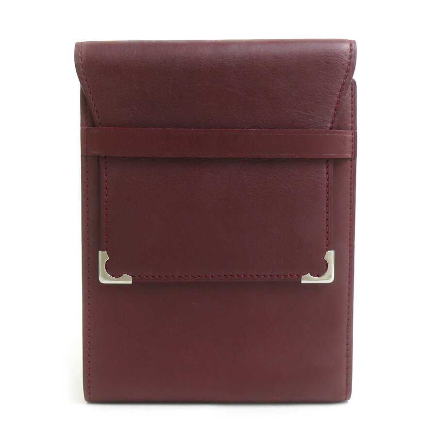 樂天商城 - カルティエ CARTIER 札入れ レザー バーガンディ シルバー メンズ 送料無料【中古】 e61861