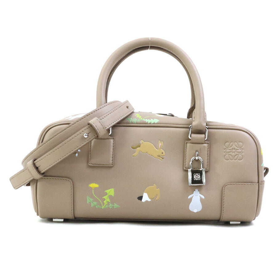 ロエベ LOEWE ハンドバッグ ショルダーバッグ Suna Fujitaコラボ アマソナ23 レザー ベージュ レディース 送料無料【中古】 90252k