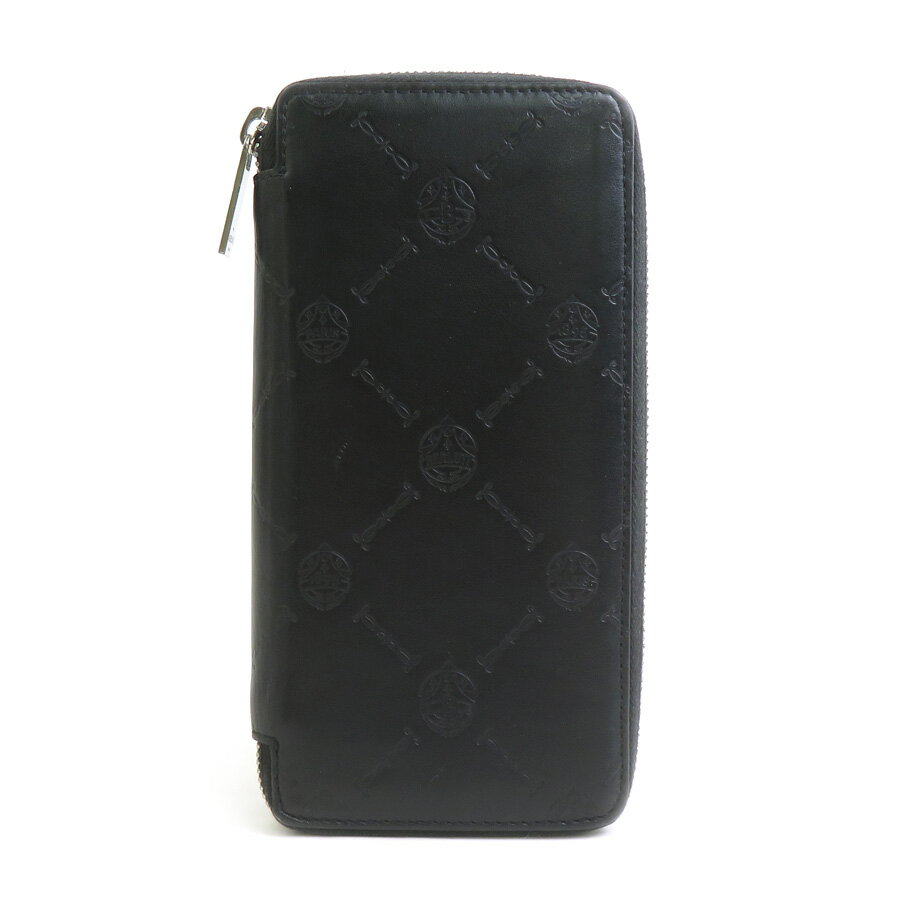 C, L, R, W - ベルルッティ Berluti ラウンドファスナー長財布 レザー ブラック メンズ 送料無料【中古】 h32207a