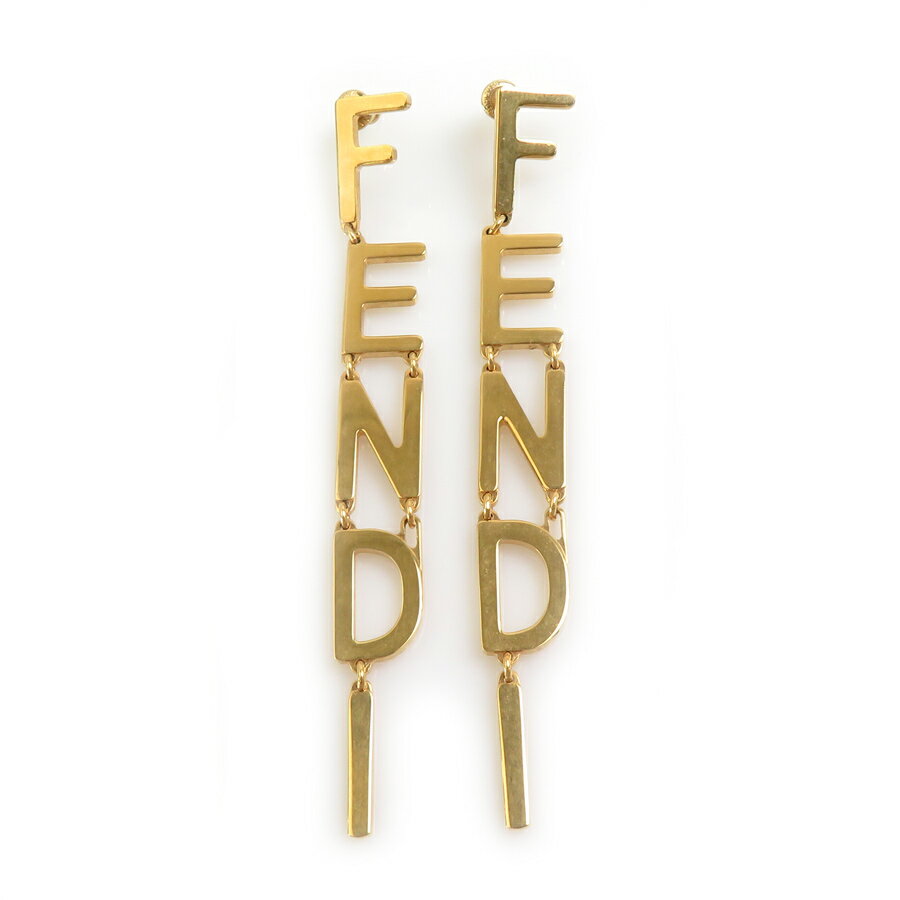 Rakuten - フェンディ FENDI ピアス ドロップピアス メタル ゴールド レディース 8AH031 送料無料【中古】 h32213k