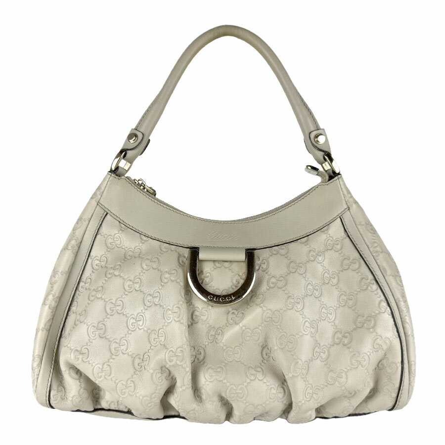 GUCCI - グッチ GUCCI ハンドバッグ レザー ライトベージュ レディース 190525 送料無料【中古】 z9758