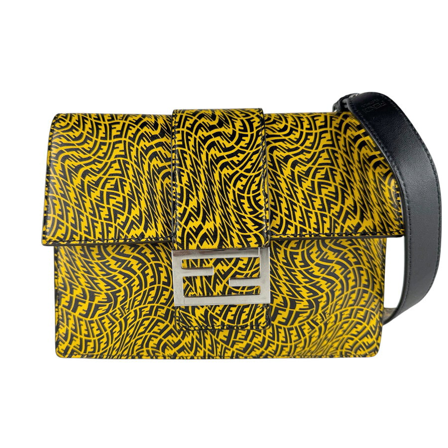 Rakuten - フェンディ FENDI ショルダーバッグ フラットバケット レザー イエロー/ブラック メンズ 7VA524 AFSY 送料無料【中古】 z9934