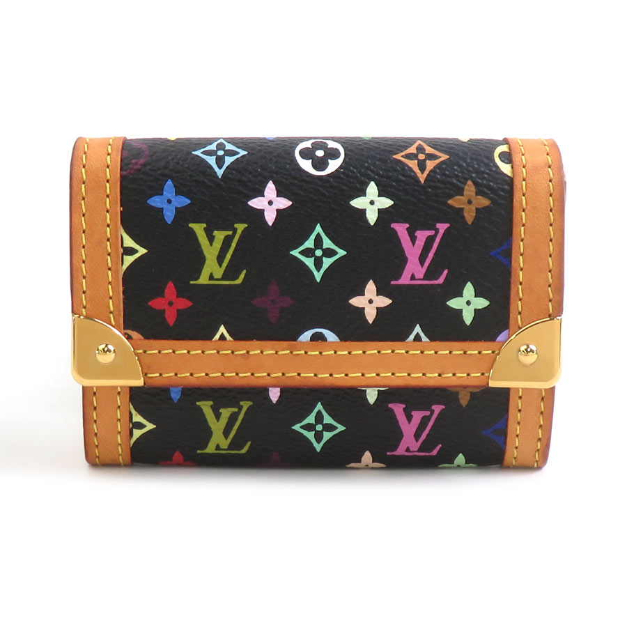 Rakuten - ルイ ヴィトン LOUIS VUITTON コインケース モノグラムマルチカラー ポルトモネ プラ モノグラムマルチカラー ブラック ゴールド レディース M92656 送料無料【中古】 e61964k