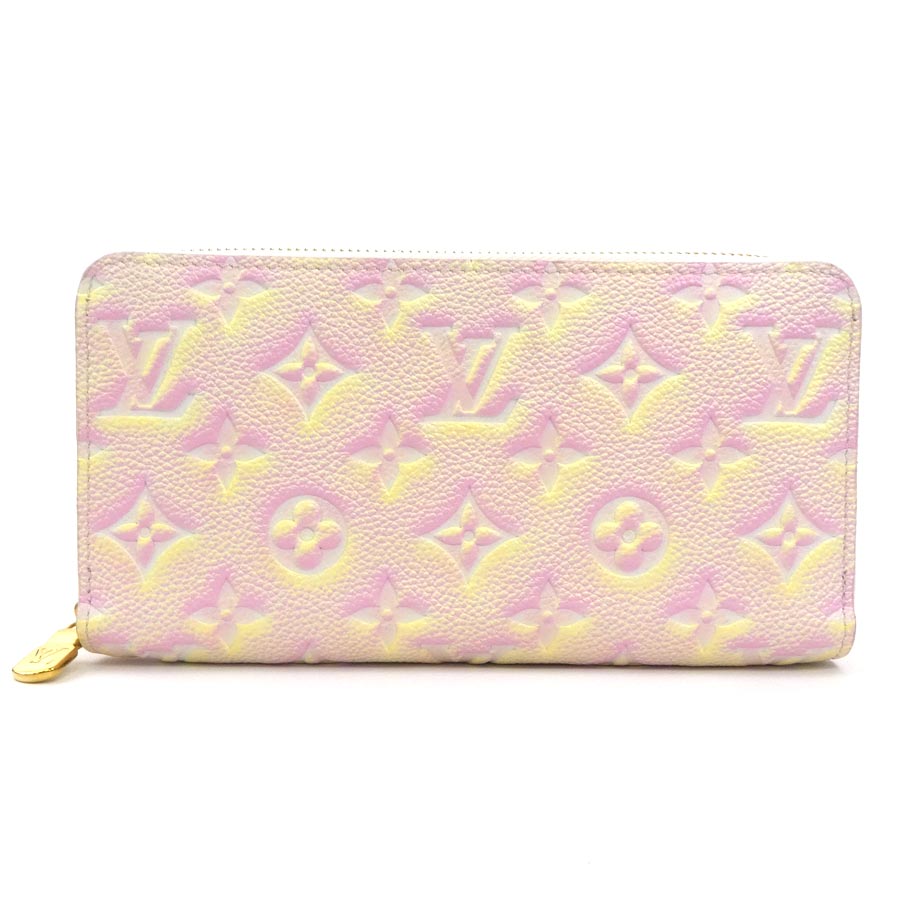 ルイ ヴィトン LOUIS VUITTON ラウンドファスナー長財布 2022サマーコレクション ジッピーウォレット モノグラムアンプラント ピンク/イエロー レディース 送料無料【中古】 56828i