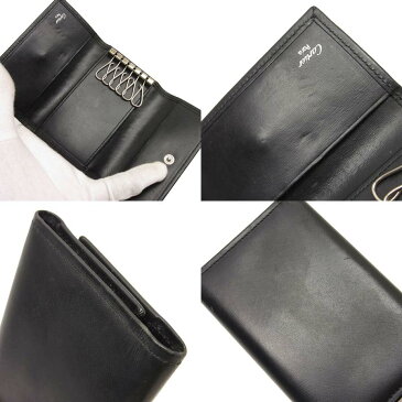 カルティエ Cartier 6連キーケース ブラックxシルバー レザー Cartier レディース メンズ 9800円均一【中古】【定番人気】 - t11420