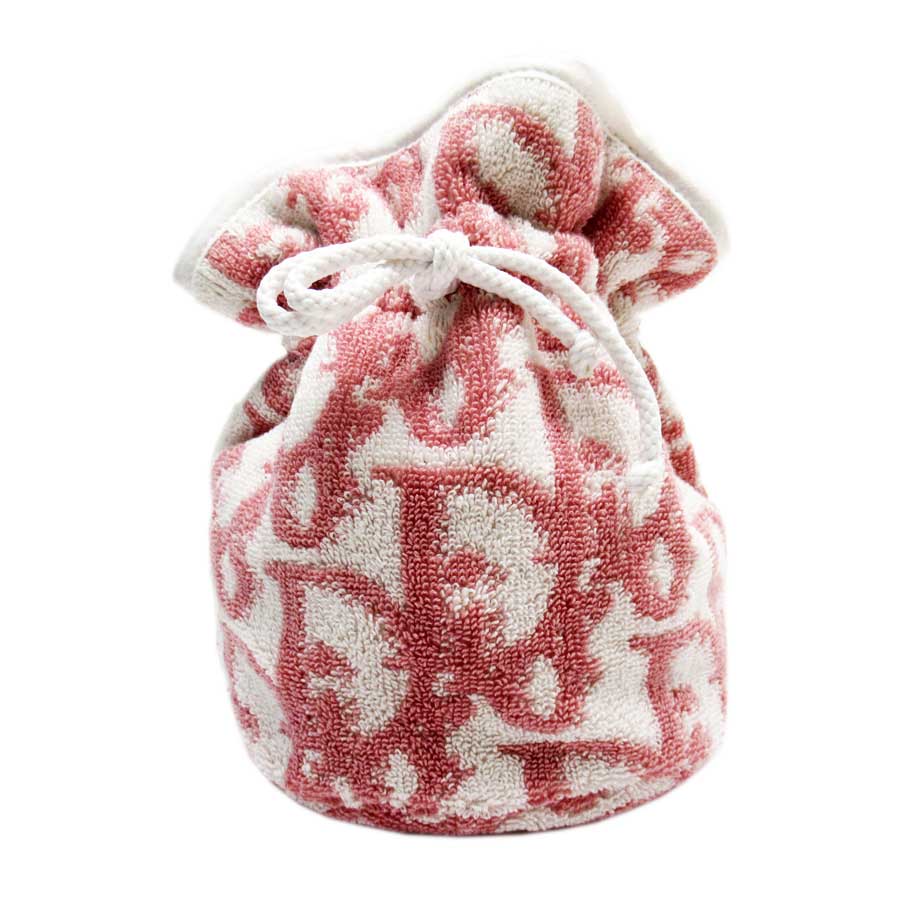 ディオール Dior 巾着バッグ ポーチ トロッター ピンクxホワイト パイル レディース 【中古】【定番人気】 - t16651aのサムネイル