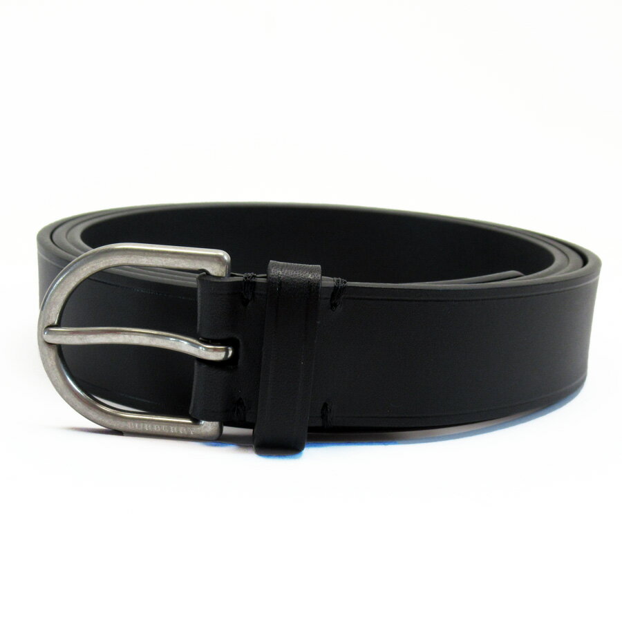 バーバリー BURBERRY ベルト（100/40） ブラックxシルバー レザー 【中古】【定番人気】 - g3086a