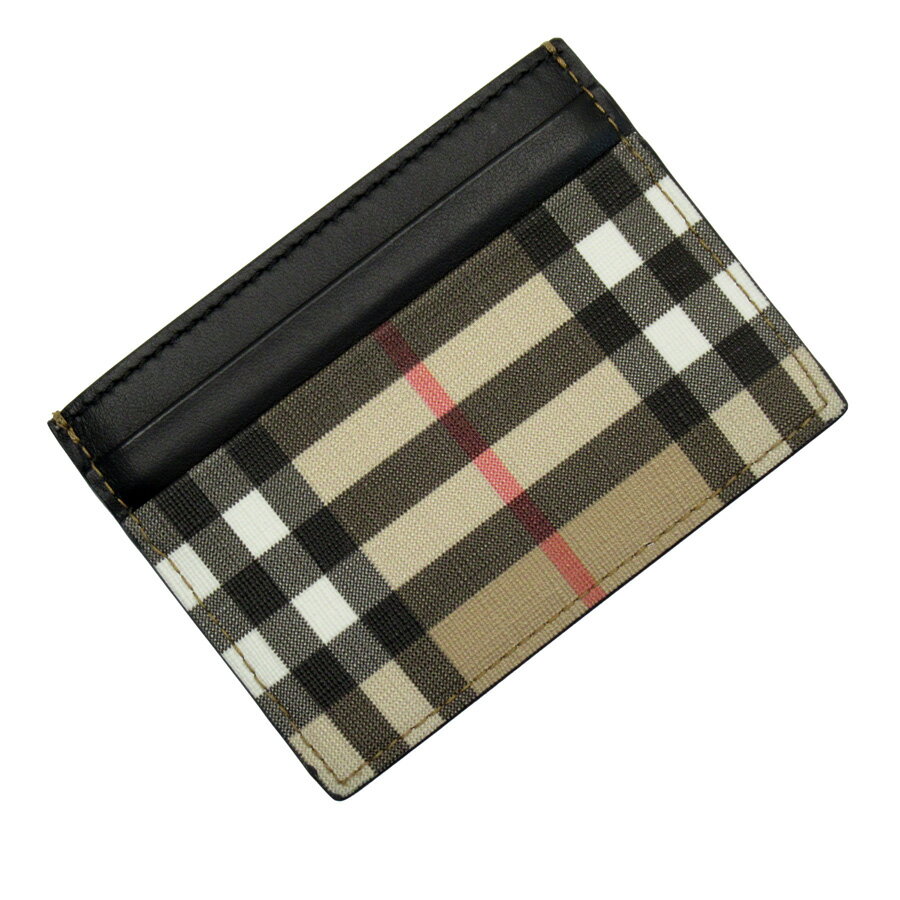 バーバリー BURBERRY カードケース パスケース ノバチェック ベージュ系xブラック PVCxレザー 【中古】【定番人気】 - g3154g