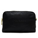 プラダ PRADA ポーチ マルチケース NERO(ブラック)xゴールド ナイロンxレザー 【中古】【定番人気】 - g3174a