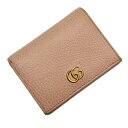 グッチ GUCCI 二つ折り財布 ダブルG ピンク系xゴールド レザー 456126 【中古】【定番人気】 - t18241a