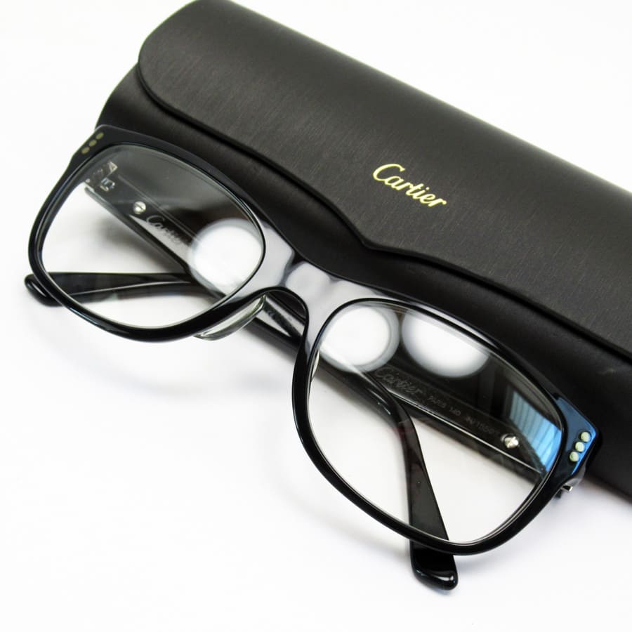 カルティエ Cartier メガネ（度なし） C2 ブラック プラスティック 【中古】【定番人気】 - h28946a