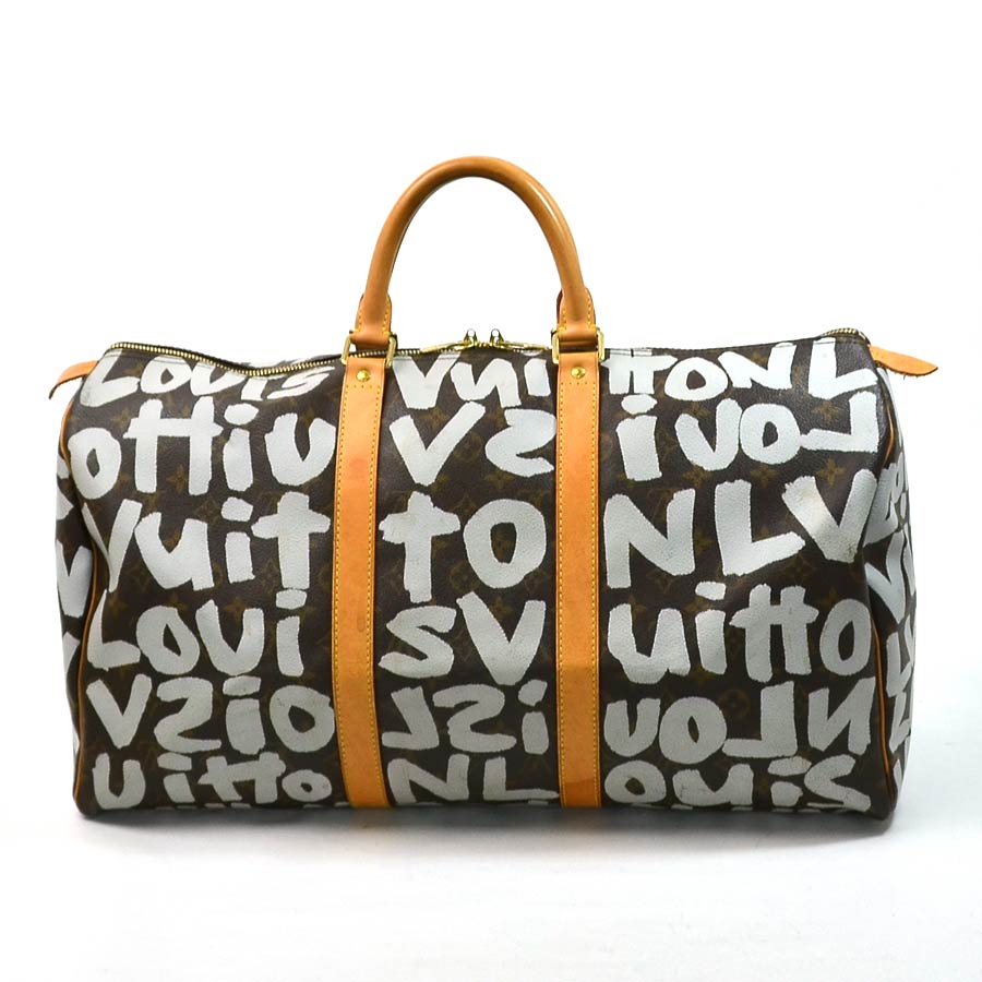 LOUIS VUITTON Monogram Canvas Stephen Sprouse White Graffiti KEEPALL 50 Handbag | eBay