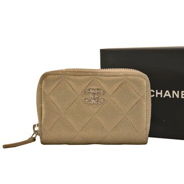 シャネル CHANEL コインケース ココマーク マトラッセ シャンパンゴールド レザー カードケース レディース 値下げ商品【中古】【定番人気】 - r6845