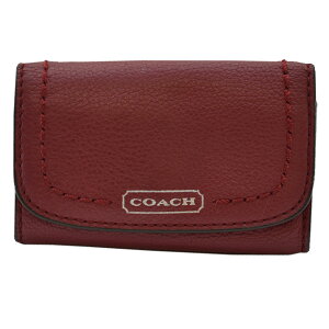 コーチ キーケース レッドxシルバーカラー レザー 6連 レディース COACH 【中古】【定番人気】 - k7636