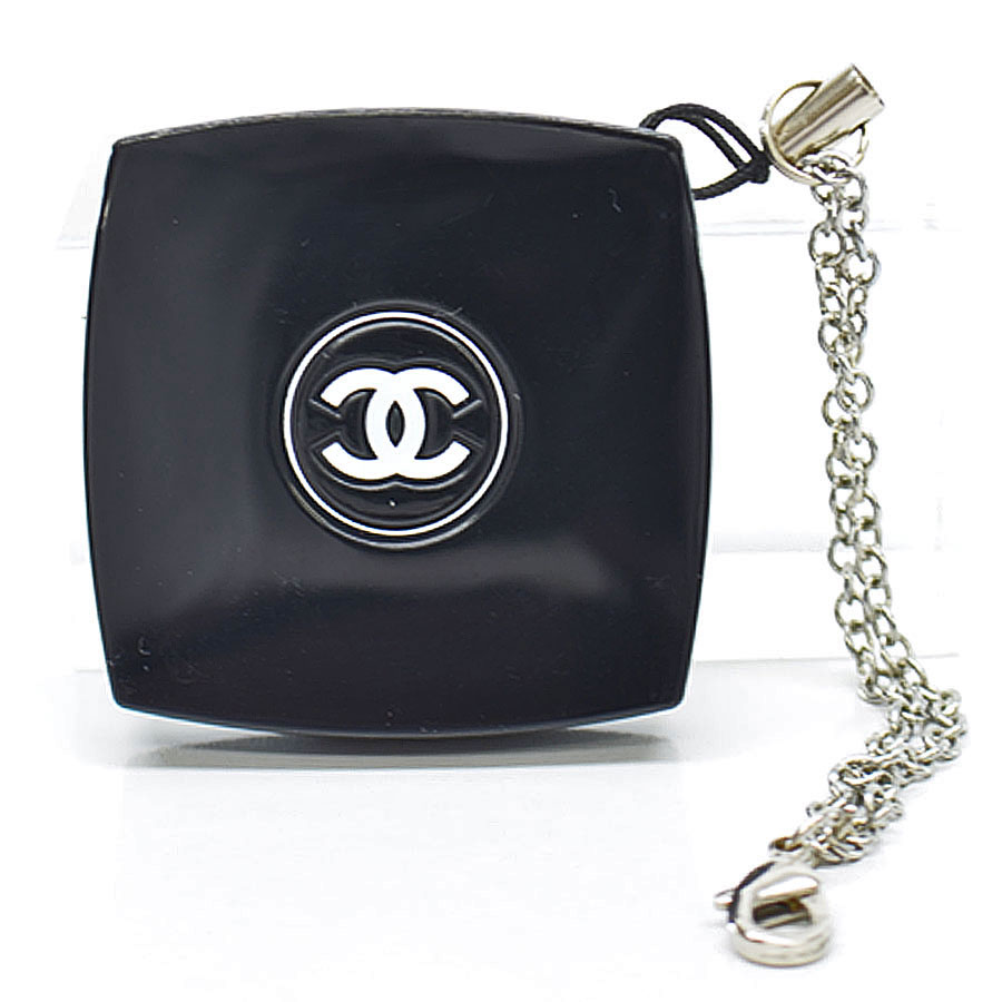 シャネル CHANEL コンパクトミラー ココマーク ブラックxシルバー プラスティックx金属素材 チャーム レディース 【中古】【定番人気】 - k10184a