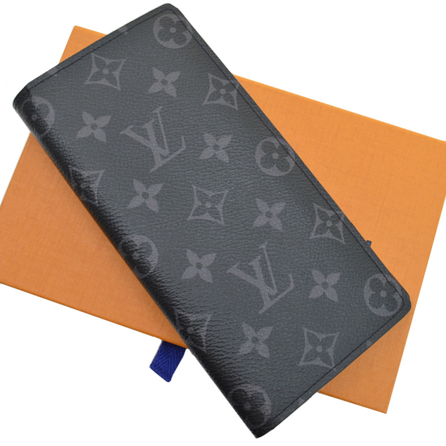 ルイヴィトン Louis Vuitton 長財布 モノグラム・エクリプス ポルトフォイユ・ブラザ ダークグレー エクリプスキャンバス 二つ折り メンズ M61697 【中古】【定番人気】 - r8200a