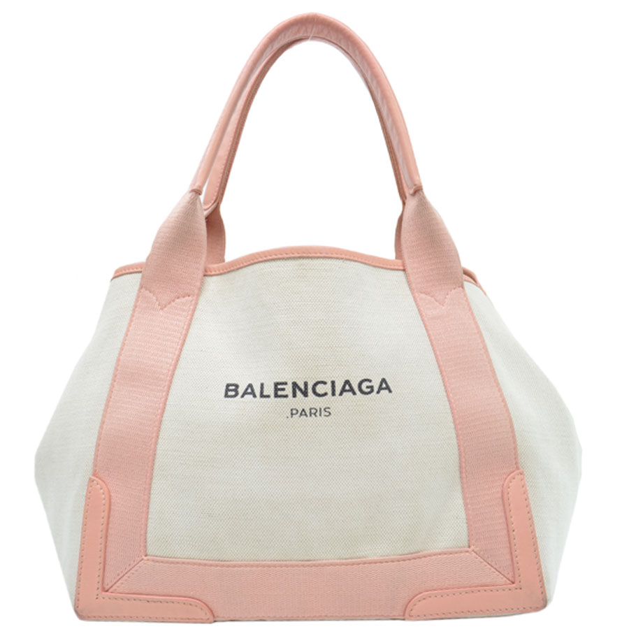 バレンシアガ BALENCIAGA バッグ オフホワイトxピンク キャンバスxレザー トートバッグ ショルダーバッグ レディース 【中古】【定番人気】 - r8274aのサムネイル